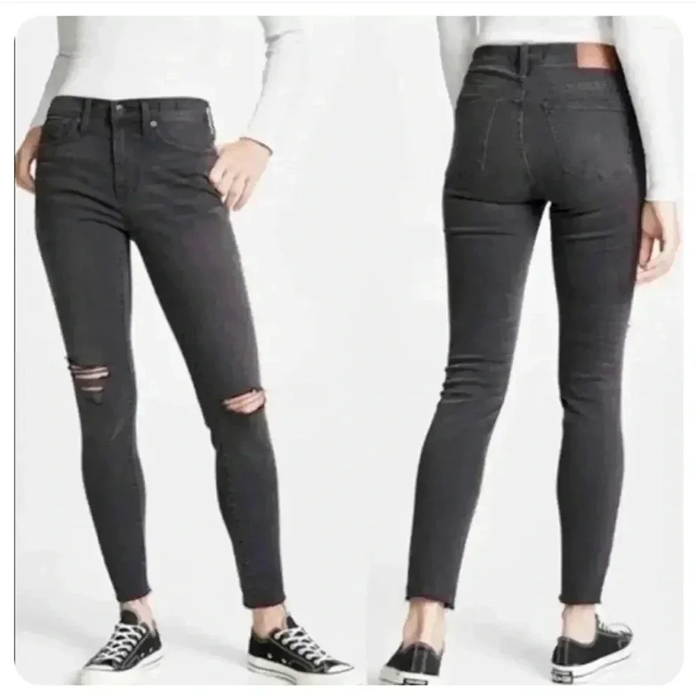 MADEWELL 9" High Riser SKINNY Jeans Shaw Wash Gray Size 25